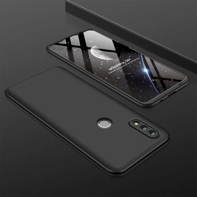 For Huawei P Smart 2019 360 Degree Full Protection Hard Plastic Cases For Huawei P Smart 2019 POT-LX3 Case Tempered Glass