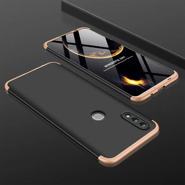 For Huawei P Smart 2019 360 Degree Full Protection Hard Plastic Cases For Huawei P Smart 2019 POT-LX3 Case Tempered Glass