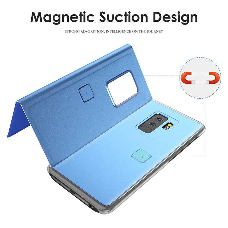 For Samsung A23 5G Case Luxury Smart Mirror Magnetic Flip Leather Kickstand Phone Case For Samsung Galaxy A33 A53 A73 Back Cover