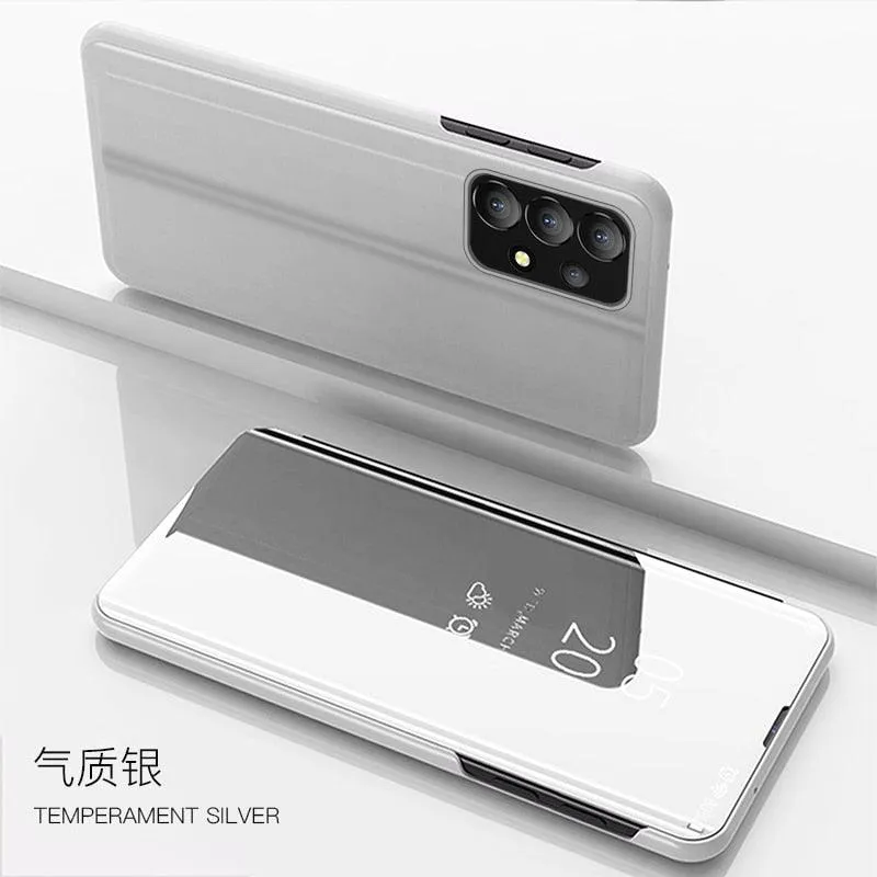 For Samsung A23 5G Case Luxury Smart Mirror Magnetic Flip Leather Kickstand Phone Case For Samsung Galaxy A33 A53 A73 Back Cover