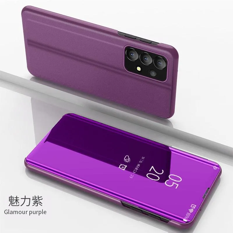 For Samsung A23 5G Case Luxury Smart Mirror Magnetic Flip Leather Kickstand Phone Case For Samsung Galaxy A33 A53 A73 Back Cover