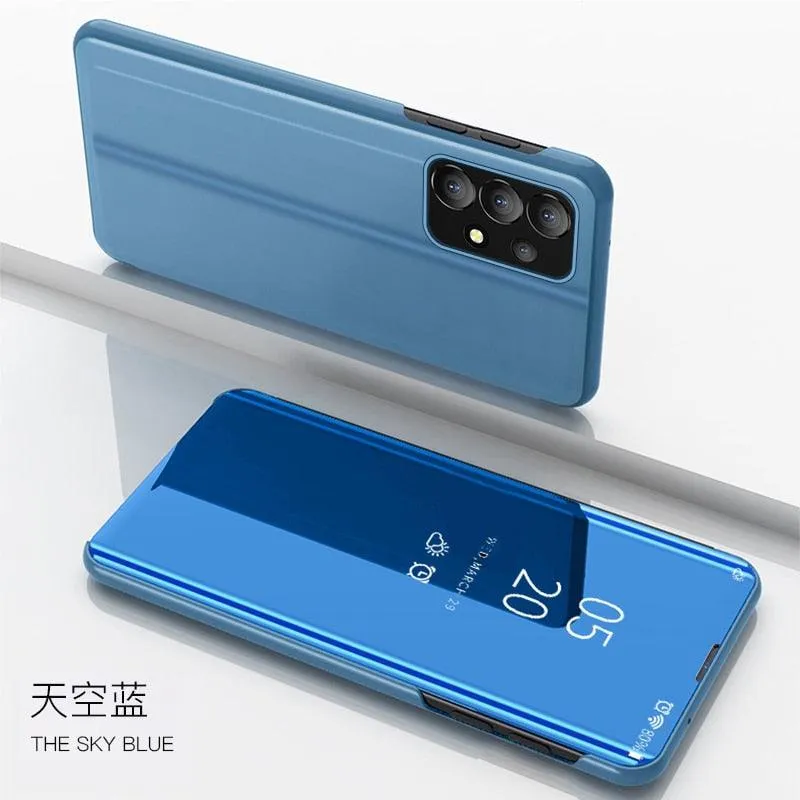 For Samsung A23 5G Case Luxury Smart Mirror Magnetic Flip Leather Kickstand Phone Case For Samsung Galaxy A33 A53 A73 Back Cover