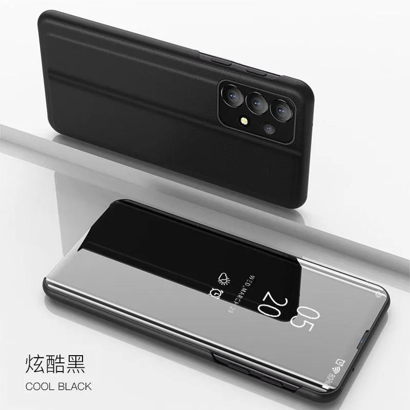 For Samsung A23 5G Case Luxury Smart Mirror Magnetic Flip Leather Kickstand Phone Case For Samsung Galaxy A33 A53 A73 Back Cover