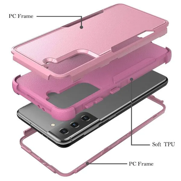 For Samsung Galaxy S21 FE 5G 3in1 Case Drop Resistant Adventure Tardis Hybrid Armor Heavy Duty Rugged Shockproof Tough Cover