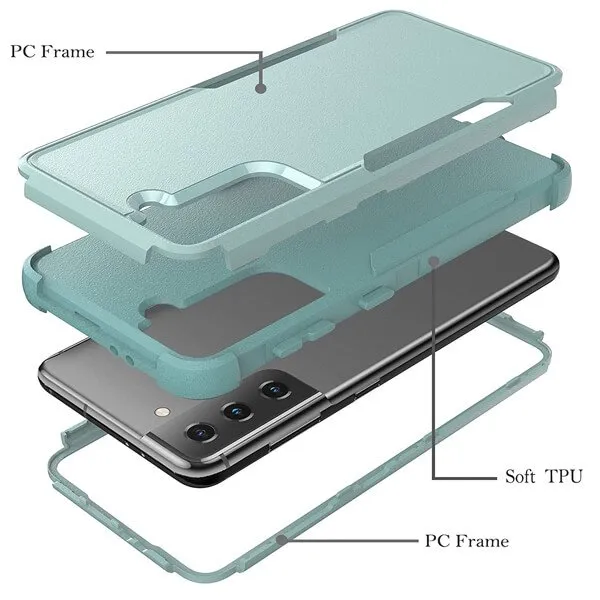 For Samsung Galaxy S21 FE 5G 3in1 Case Drop Resistant Adventure Tardis Hybrid Armor Heavy Duty Rugged Shockproof Tough Cover
