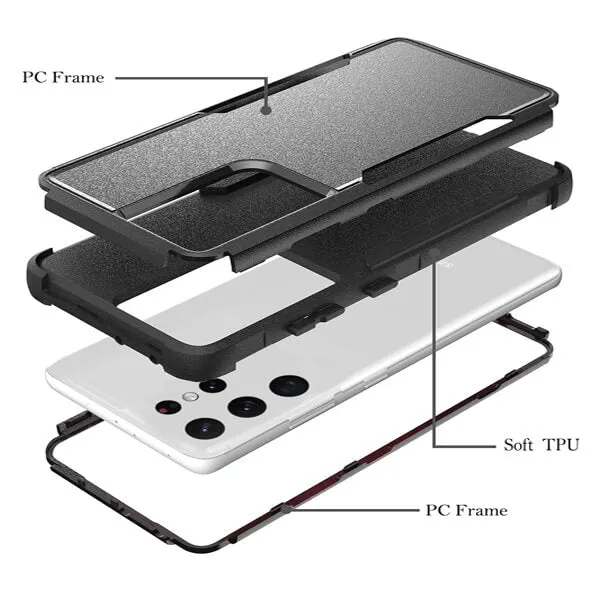 For Samsung Galaxy S22 Ultra 5G 3in1 Case Drop Resistant Adventure Tardis Hybrid Armor Heavy Duty Rugged Shockproof Tough Cover