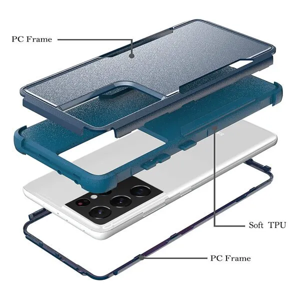 For Samsung Galaxy S22 Ultra 5G 3in1 Case Drop Resistant Adventure Tardis Hybrid Armor Heavy Duty Rugged Shockproof Tough Cover