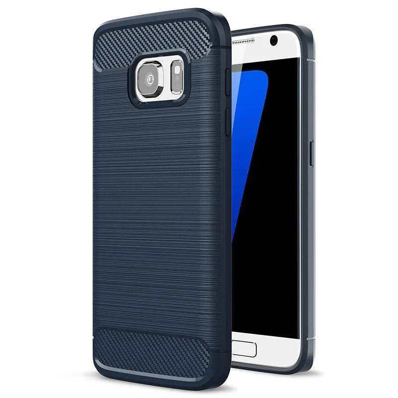 For Samsung Galaxy S7 S 7 Edge Case Carbon FIber Cover Shockproof Phone Case For Samsung S6 S 6 Edge Cover Full Protection Shell