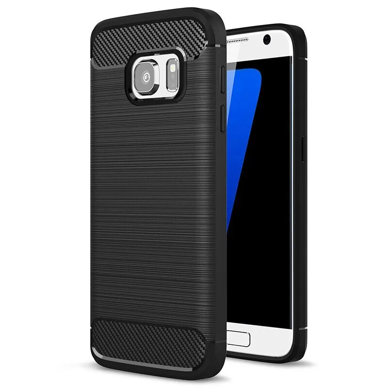 For Samsung Galaxy S7 S 7 Edge Case Carbon FIber Cover Shockproof Phone Case For Samsung S6 S 6 Edge Cover Full Protection Shell