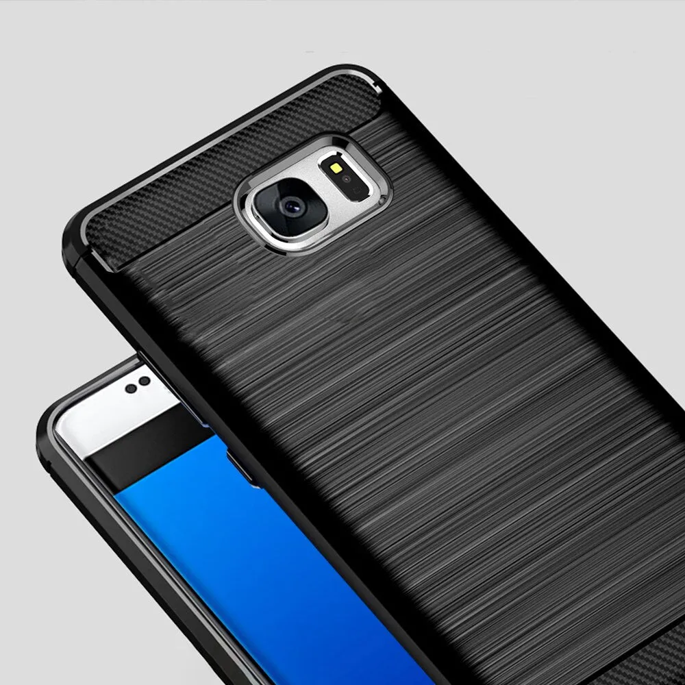 For Samsung Galaxy S7 S 7 Edge Case Carbon FIber Cover Shockproof Phone Case For Samsung S6 S 6 Edge Cover Full Protection Shell