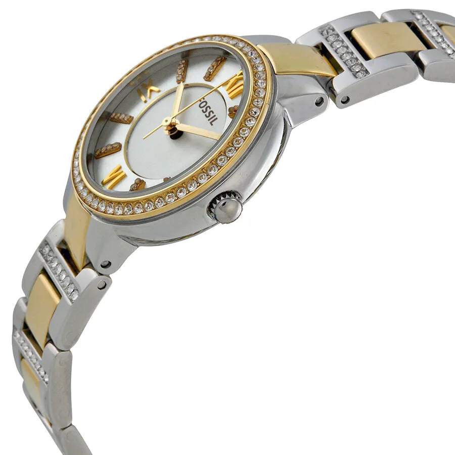 Fossil Virginia Silver Dial Two-tone Steel Ladies Watch ES3503