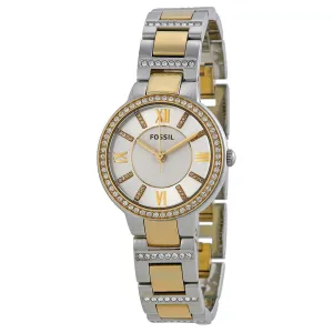 Fossil Virginia Silver Dial Two-tone Steel Ladies Watch ES3503