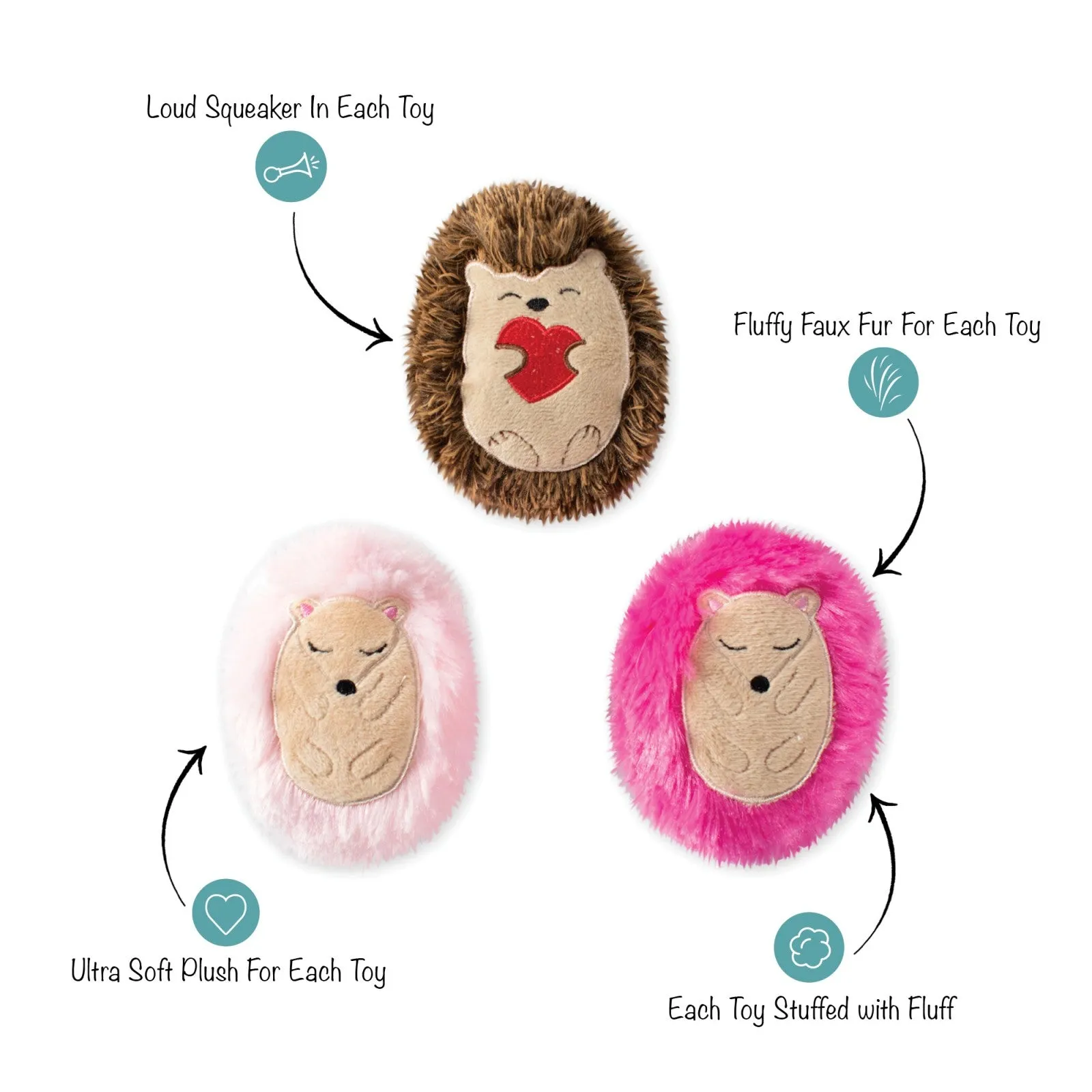 Fringe Dog Toy Valentines Hedge-Hugs & Kisses