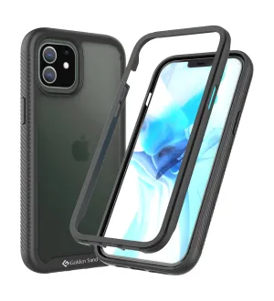 Full Body Pro Series Dual Layer Transparent Hybrid Back Cover for Apple iPhone 12 Mini, Black
