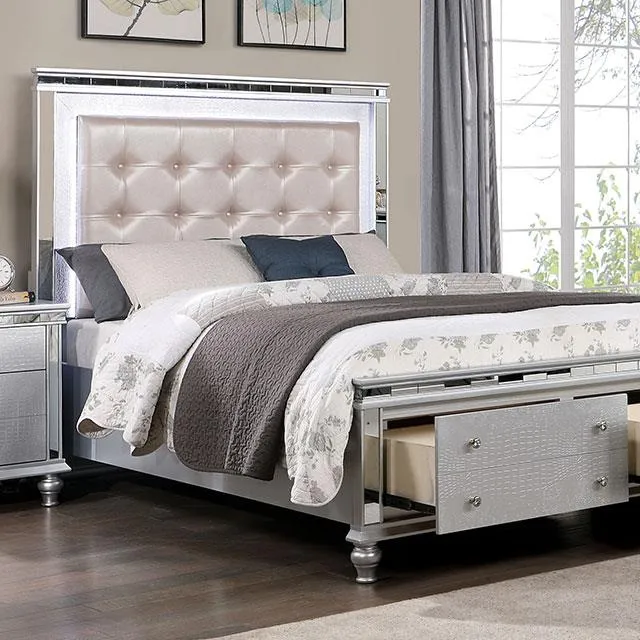 Furniture of America Bellinzona California King Upholstered Panel Bed with Storage CM7992CK-BED