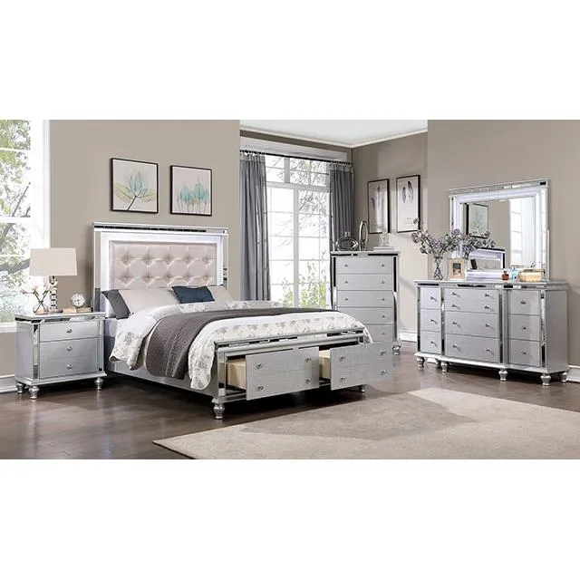 Furniture of America Bellinzona California King Upholstered Panel Bed with Storage CM7992CK-BED
