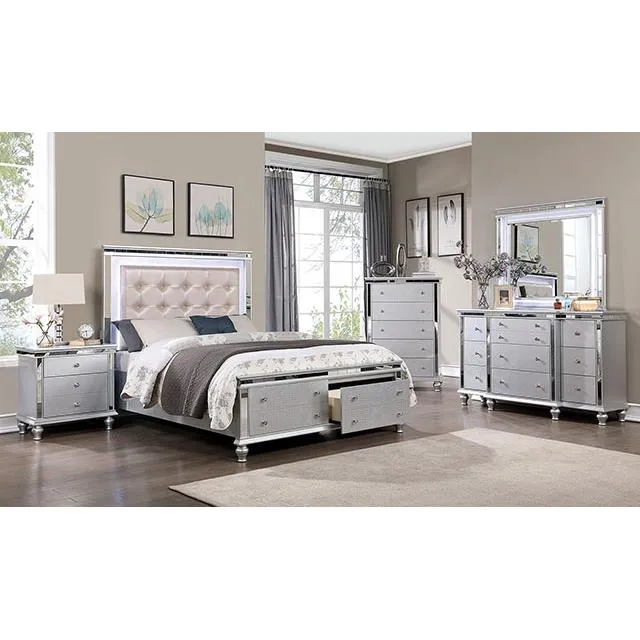 Furniture of America Bellinzona California King Upholstered Panel Bed with Storage CM7992CK-BED