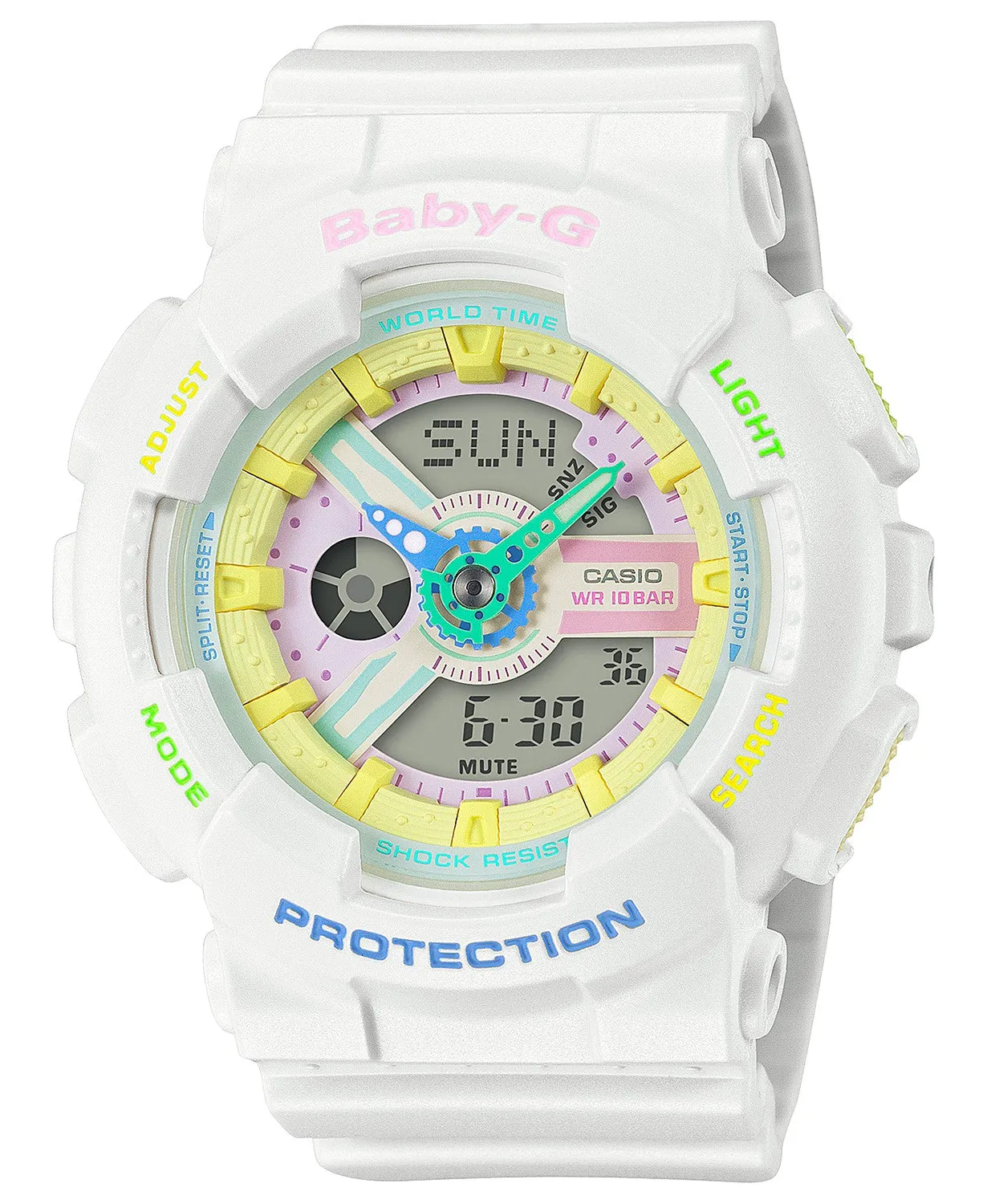 G-Shock BA110TM-7A Baby-G Analog Digital White Resin Strap Women Watches