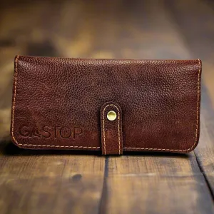 GAC STOP 100% Full Grain Leather Wallet Brown