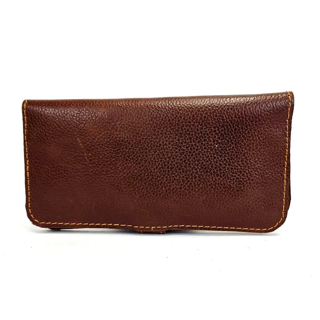 GAC STOP 100% Full Grain Leather Wallet Brown