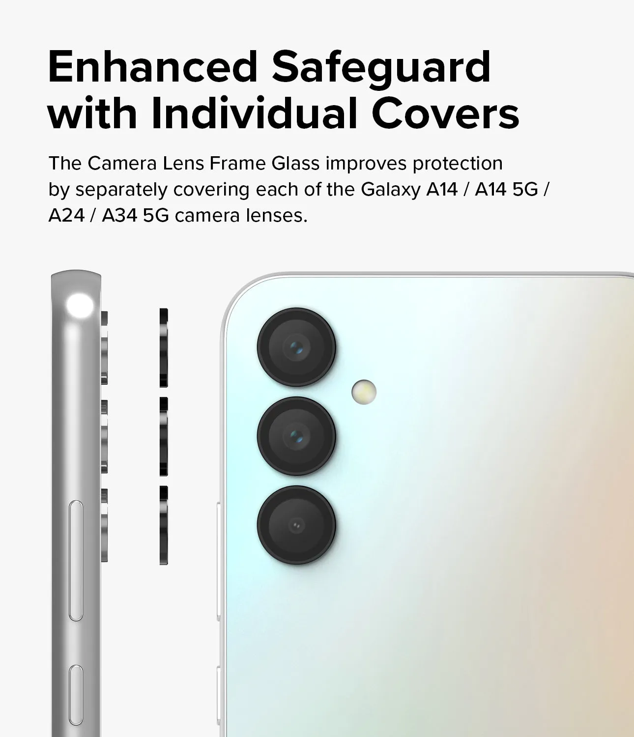 Galaxy A14/A24/A34 Camera Lens Protector | Camera Lens Frame Glass