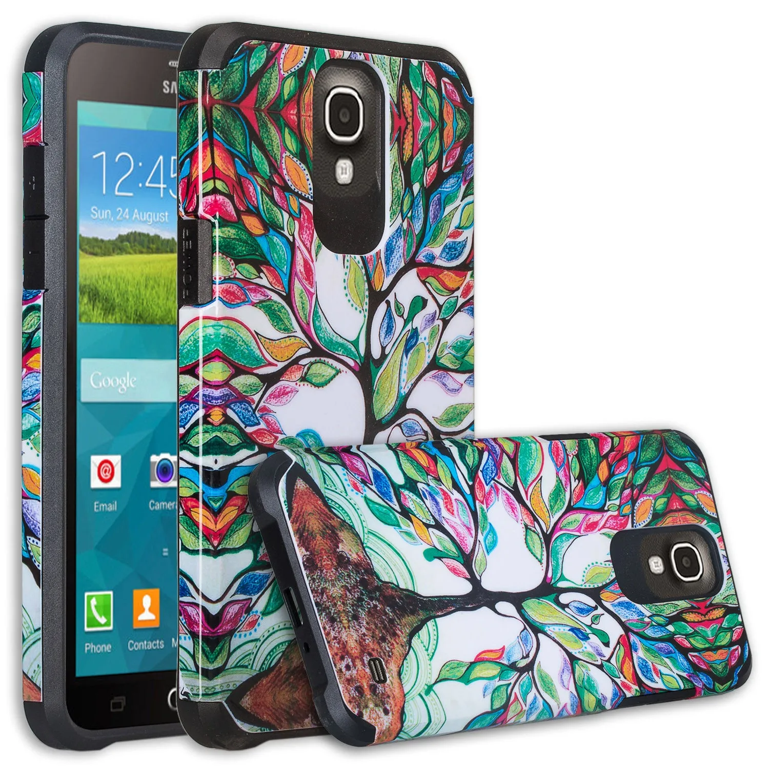 Galaxy Mega 2 Case, Slim Hybrid [Shock Resistant] Dual Layer Protective Case Cover for Samsung Galaxy Mega 2 - Colorful Tree