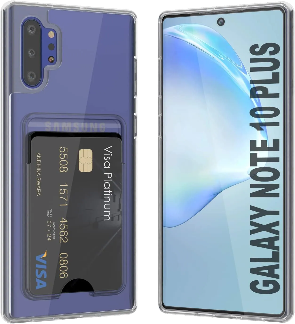 Galaxy Note 10 Plus Card Holder Case [Crystal CardSlot Series] [Slim Fit]