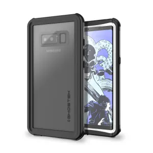Galaxy Note 8 Case, Ghostek Nautical Slim Shockproof Waterproof Armor Cover | White