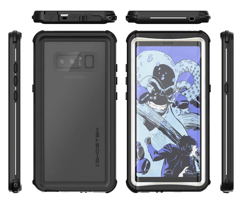 Galaxy Note 8 Case, Ghostek Nautical Slim Shockproof Waterproof Armor Cover | White
