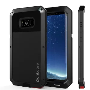 Galaxy Note 8 Case, PUNKcase Metallic Black Shockproof  Slim Metal Armor Case [Black]