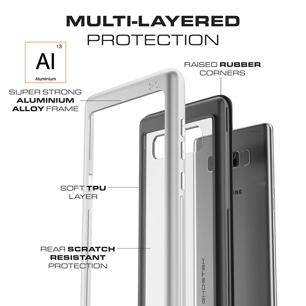 Galaxy Note 8, Ghostek Atomic Slim Galaxy Note 8 Case Shockproof Impact Hybrid Modern Design | Pink