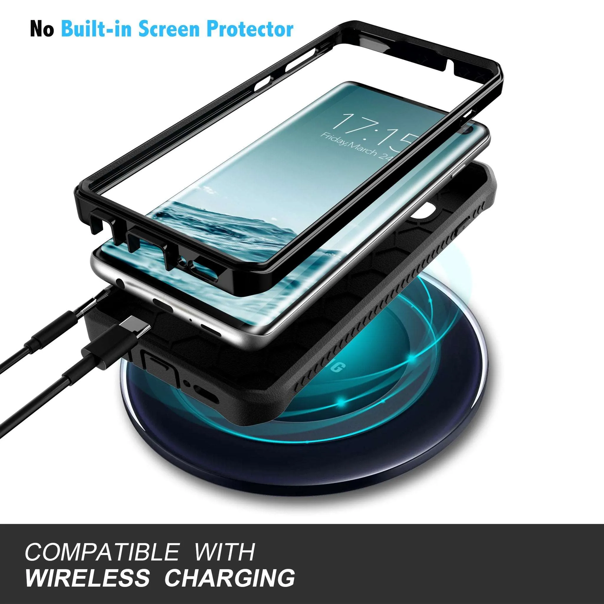 Galaxy S10 Plus Case - Military Grade - ArmadilloTek Series-Black