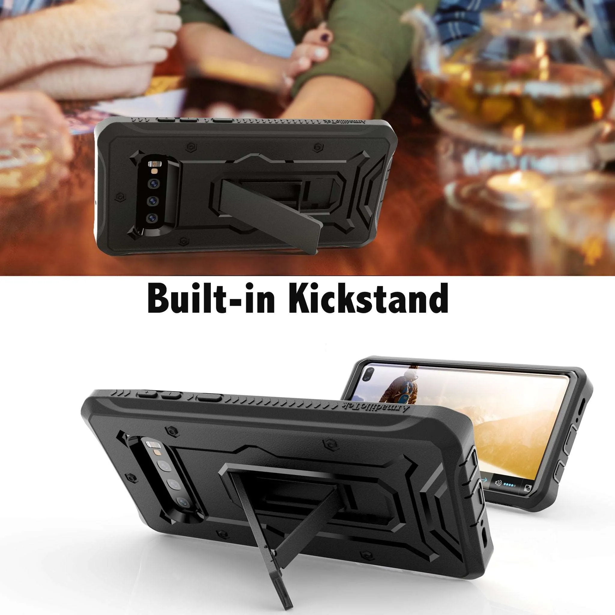 Galaxy S10 Plus Case - Military Grade - ArmadilloTek Series-Black