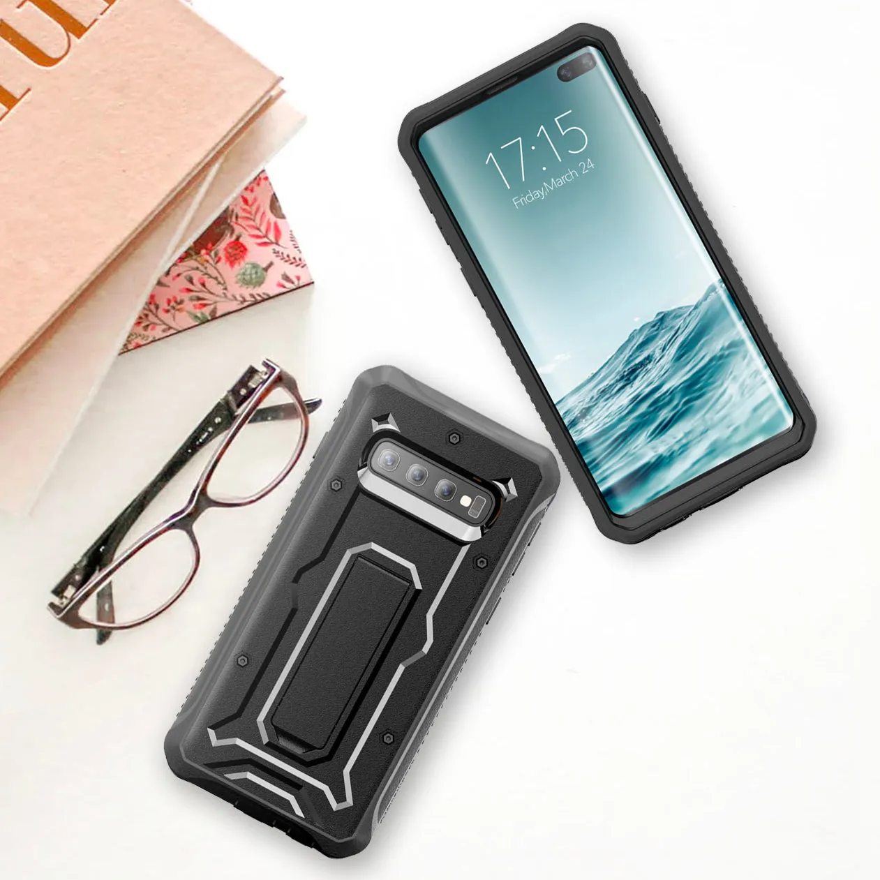 Galaxy S10 Plus Case - Military Grade - ArmadilloTek Series-Black