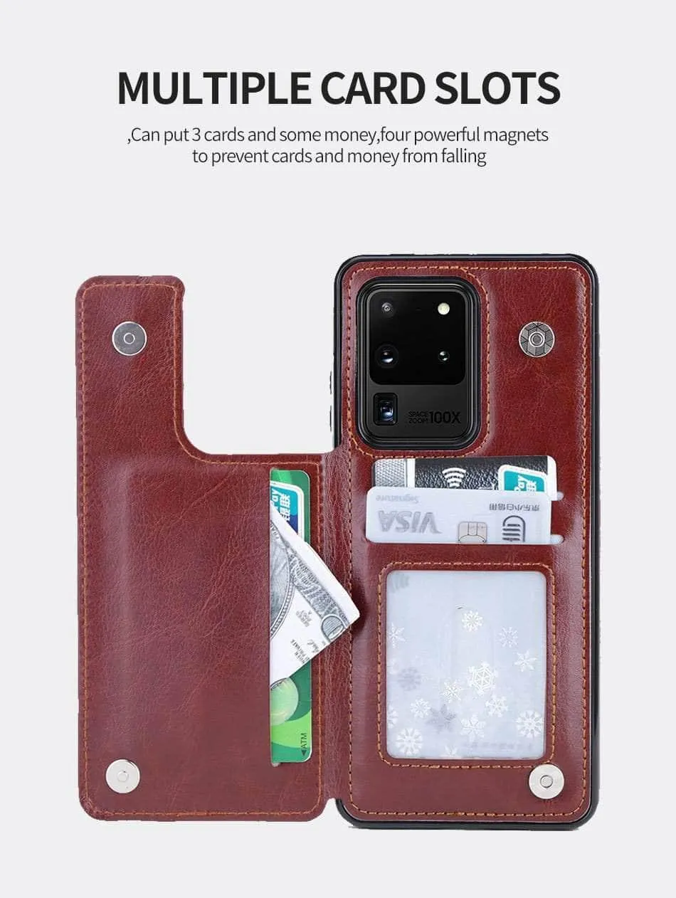Galaxy S20 Plus S20 Ultra 5G Retro Vintage Wallet Case