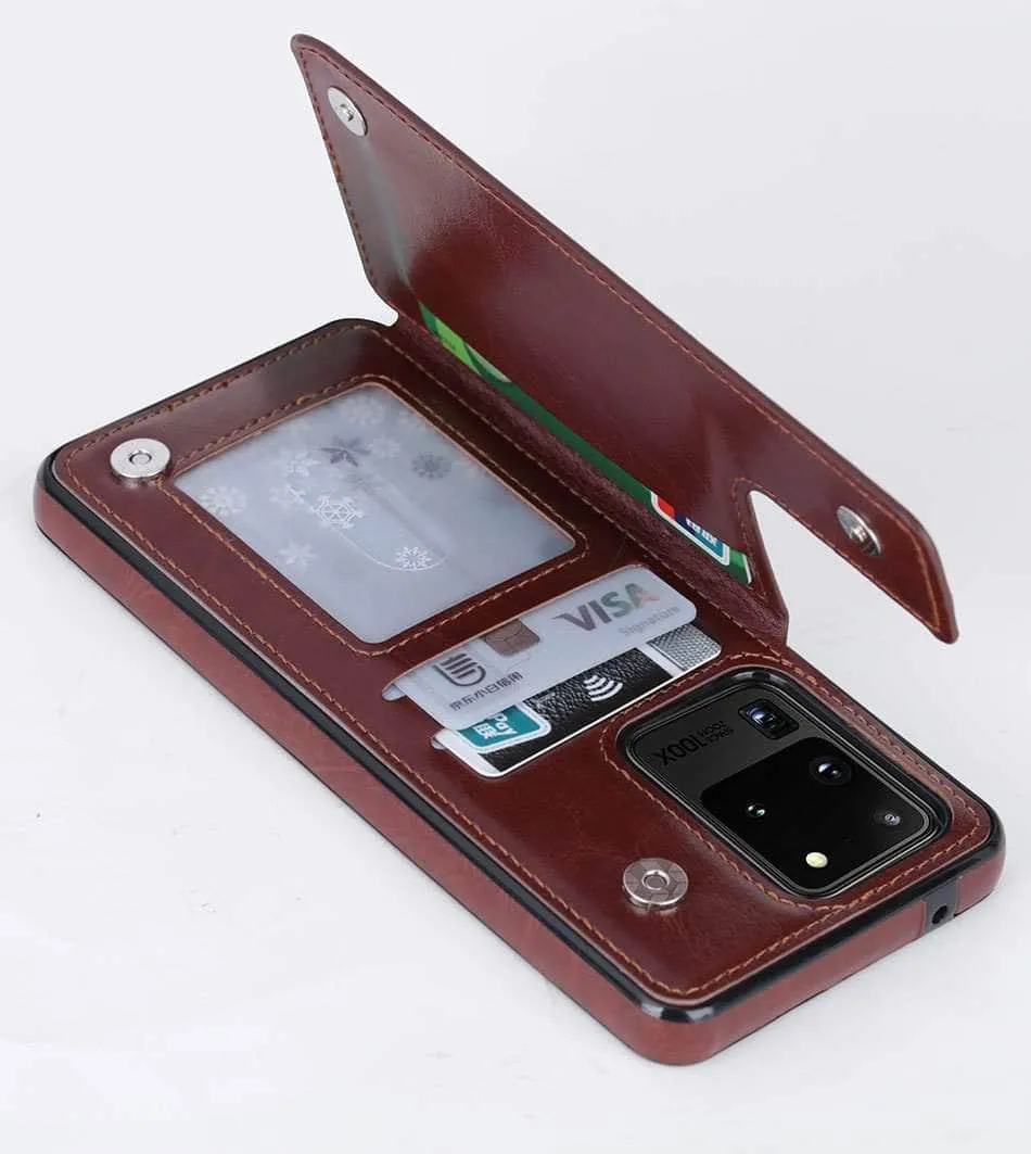 Galaxy S20 Plus S20 Ultra 5G Retro Vintage Wallet Case