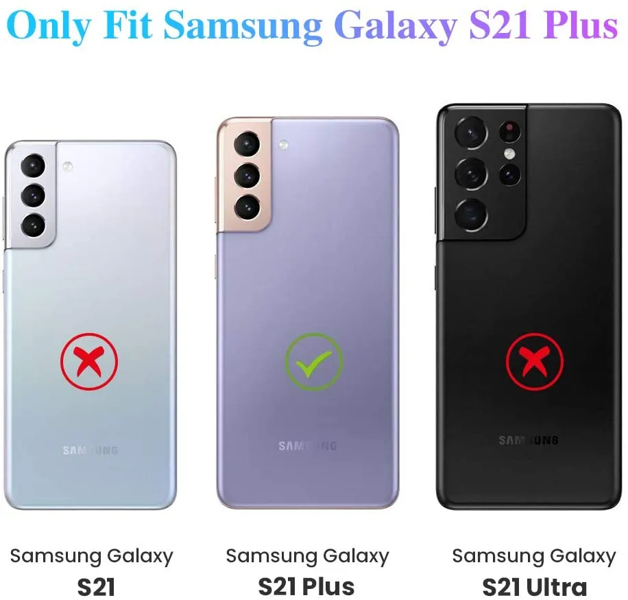 Galaxy S21 Plus Rugged Liquid Glitter Case For Girls Women