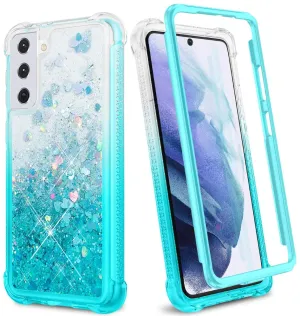 Galaxy S21 Plus Rugged Liquid Glitter Case For Girls Women