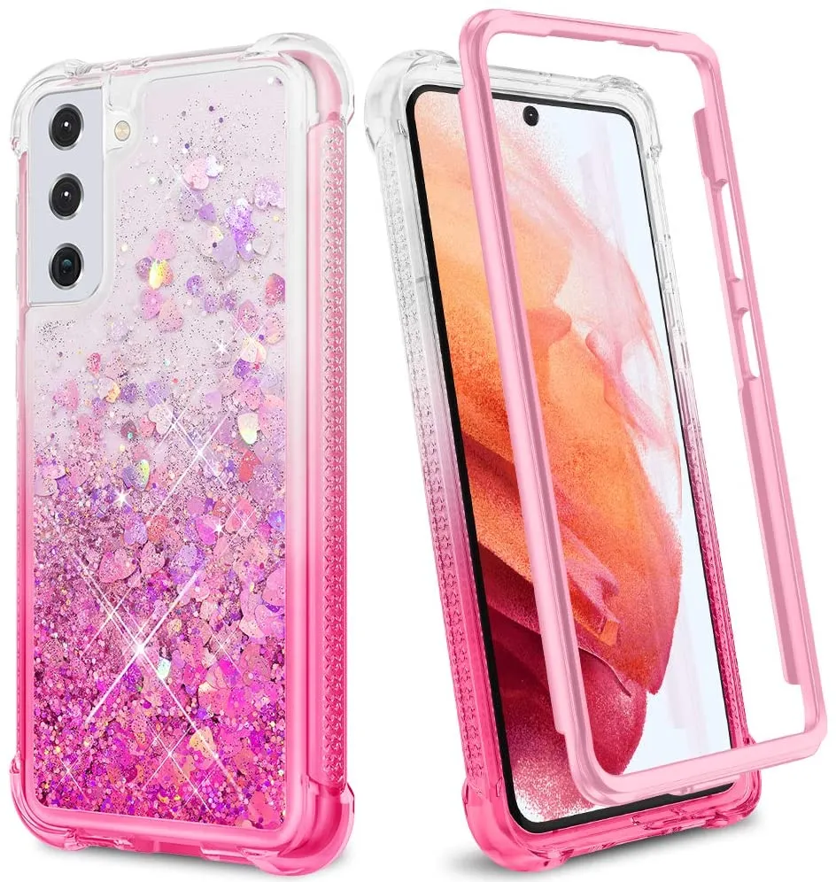 Galaxy S21 Plus Rugged Liquid Glitter Case For Girls Women