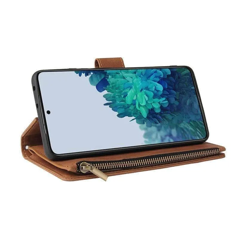 Galaxy S21 Zipper Wallet Leather Phone Case
