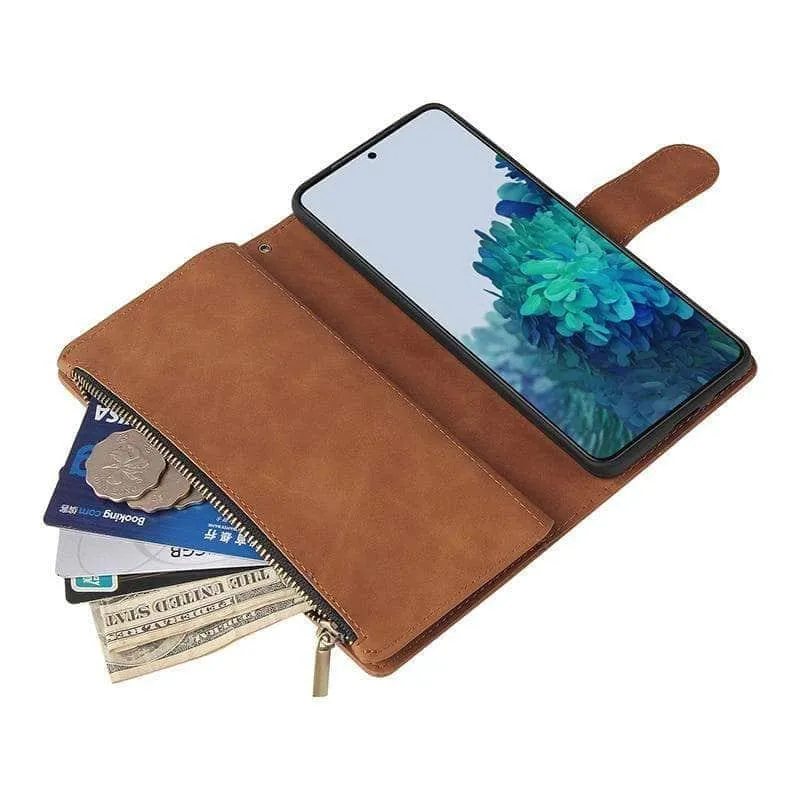 Galaxy S21 Zipper Wallet Leather Phone Case