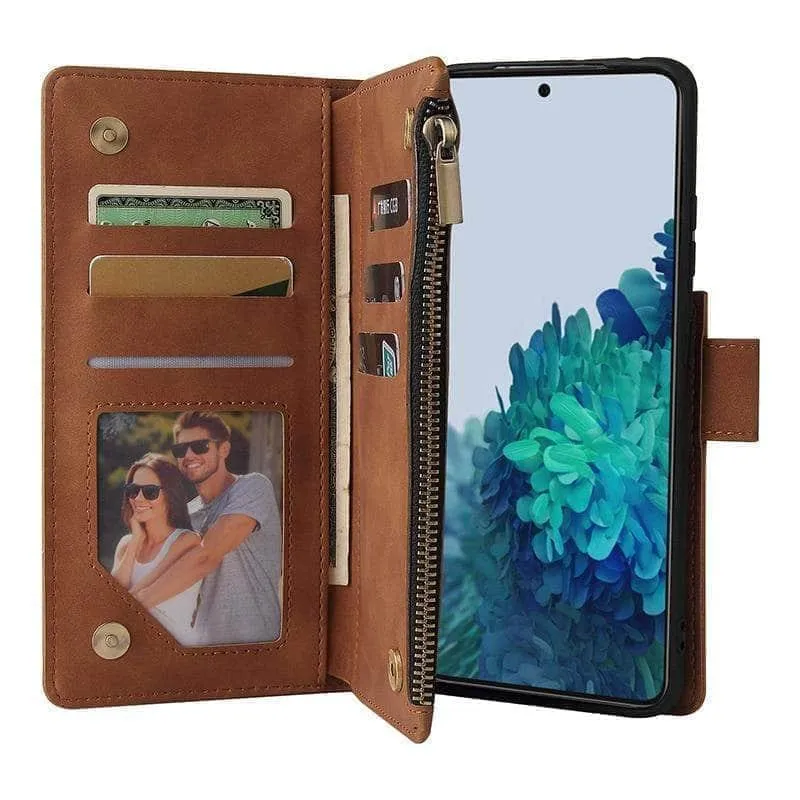Galaxy S21 Zipper Wallet Leather Phone Case