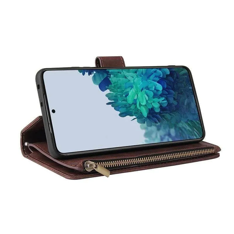 Galaxy S21 Zipper Wallet Leather Phone Case