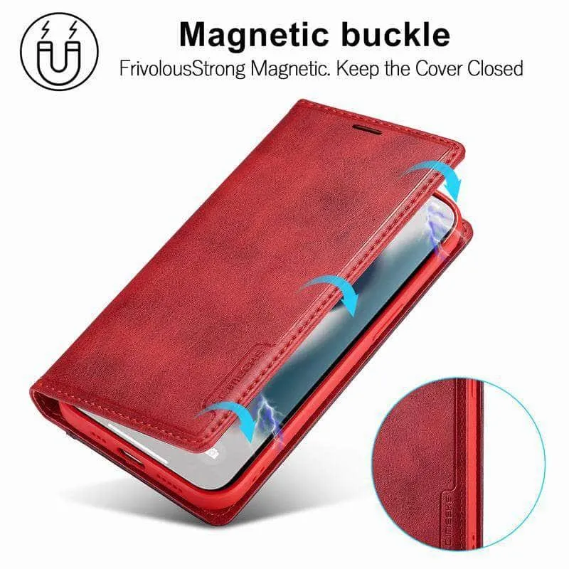 Galaxy S23 Luxury Magnetic Real Leather Wallet
