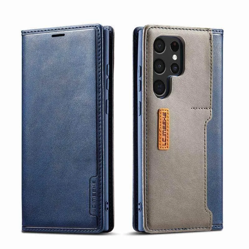 Galaxy S23 Luxury Magnetic Real Leather Wallet