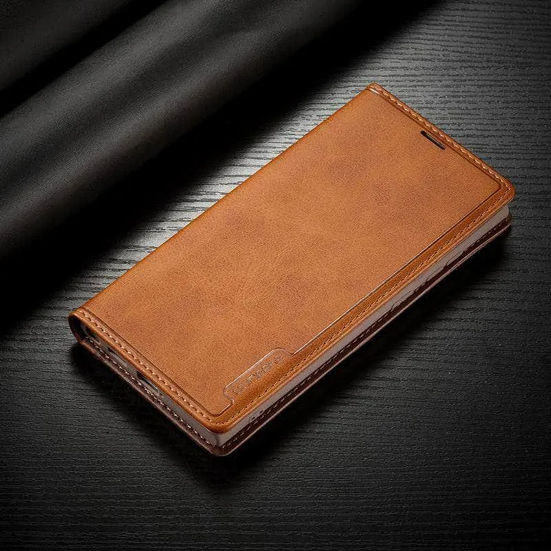 Galaxy S23 Luxury Magnetic Real Leather Wallet