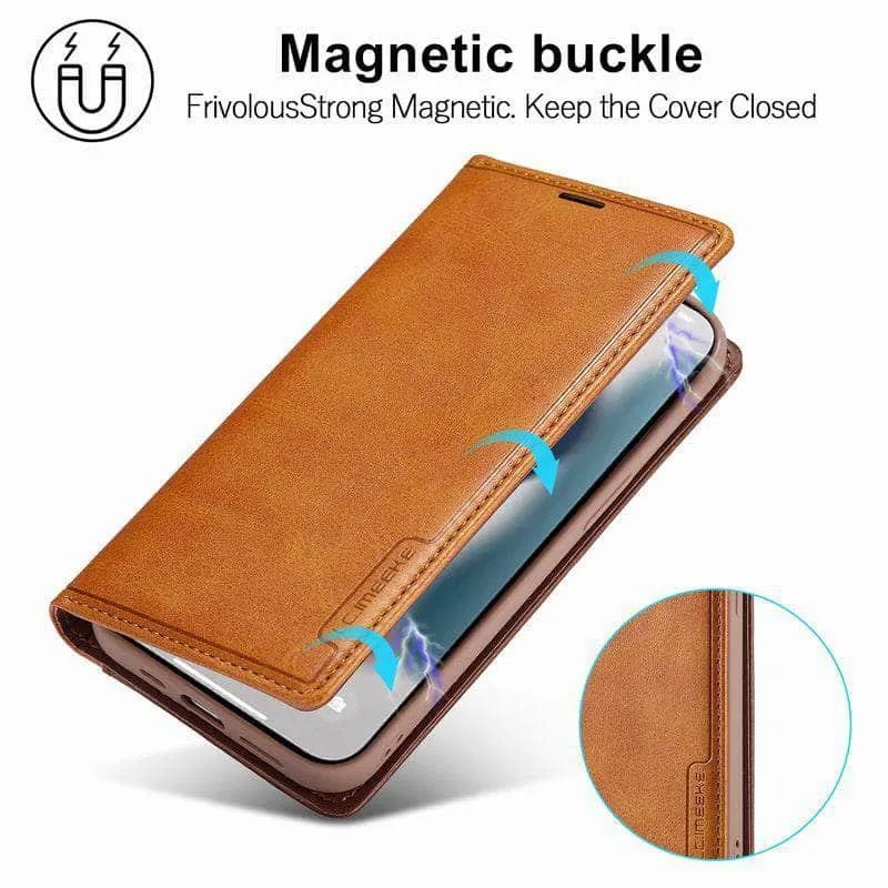 Galaxy S23 Luxury Magnetic Real Leather Wallet