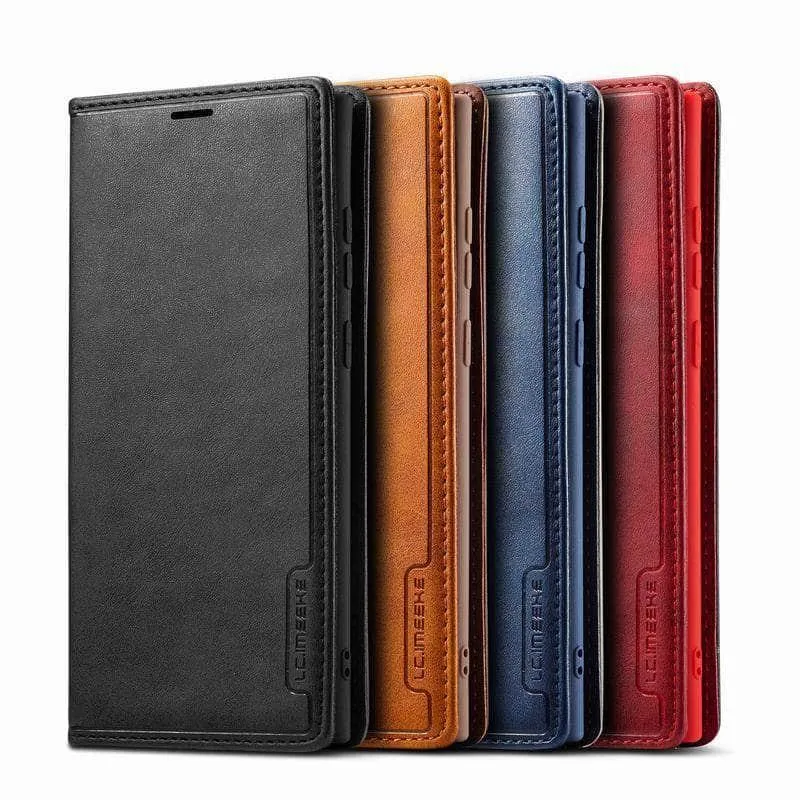 Galaxy S23 Luxury Magnetic Real Leather Wallet