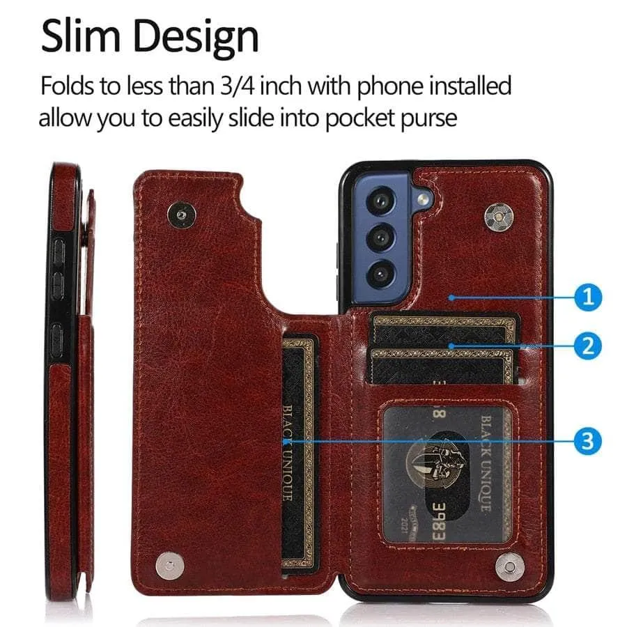 Galaxy S23 Luxury Slim Fit Wallet Leather Case