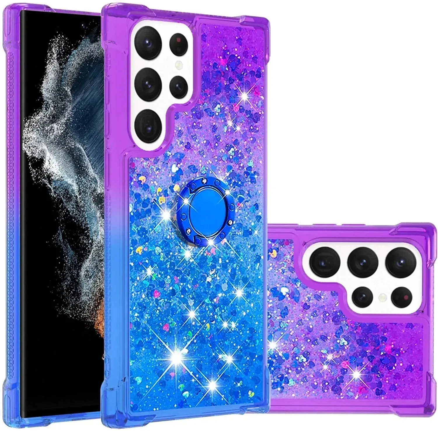 Galaxy S23 Plus Gradient Quicksand Glitter Bling Case